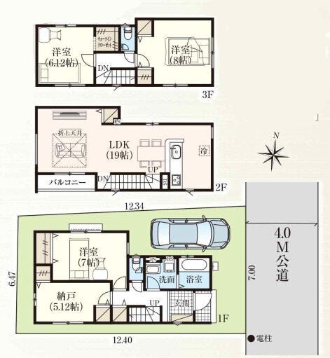 【間取り】
葛飾区鎌倉4丁目 新築戸建の間取りです。