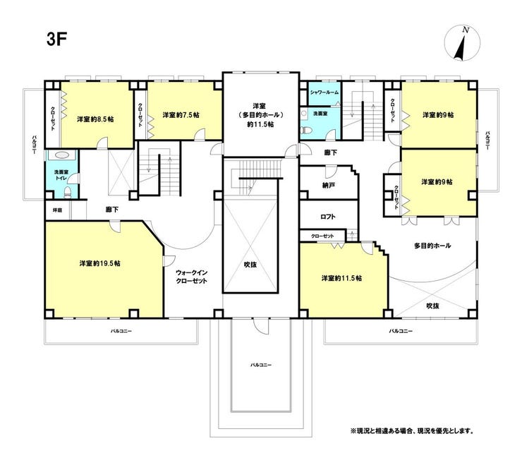 3F間取り図
3F 312.46㎡(公簿)