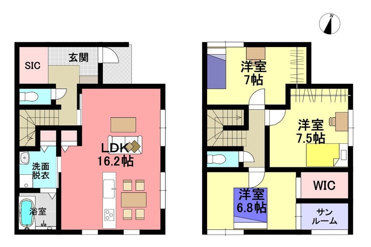 【間取り】
3LDK+サンルーム