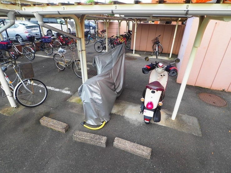 外部と遮断されたロック付き駐輪場