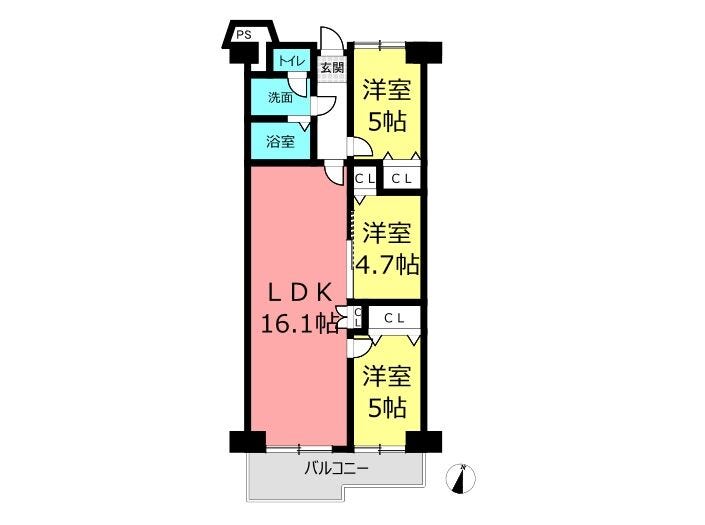 【間取り】
LDK16.1帖の広々とした空間に、各洋室や収納を備えた機能的な間取りです。ご家族みんながゆったりとくつろげる団らんスペースと、それぞれのプライベート空間が両立します!