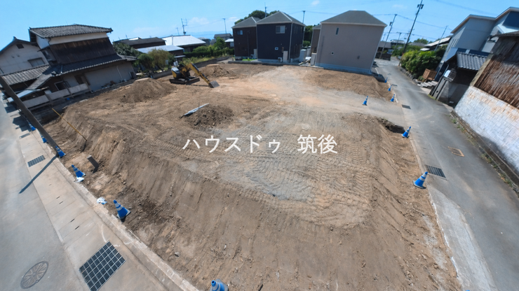 少し高い位置から見た3号地。敷地形状や周囲との位置関係が分かりやすい一枚です。
