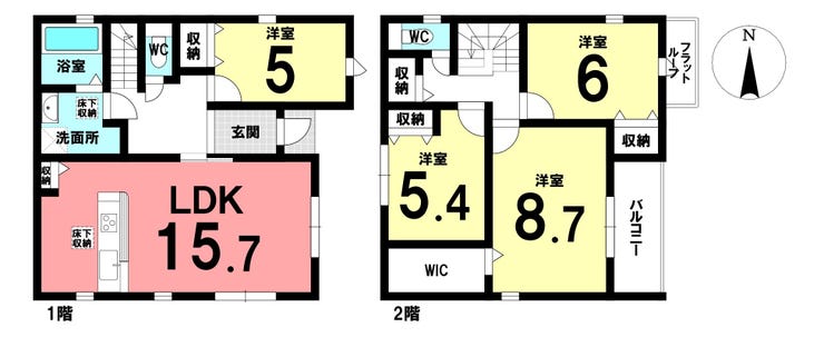 【間取り】
4LDKの間取りです。
4部屋あるので、ご家族それぞれのお部屋を確保することができそうですね。