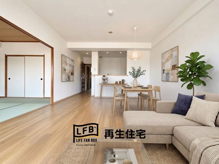 【リビング】
【イメージパース】
家具を置いたイメージです。