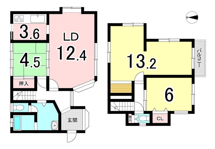 【間取り】
【1階に一部屋ある便利な間取り】
1階に客間として使える和室があり、パブリックとプライベートの空間を分けられます♪
ゲストを気軽にお迎えしつつ、家族のプライベートな時間も大切にできる間取りです。