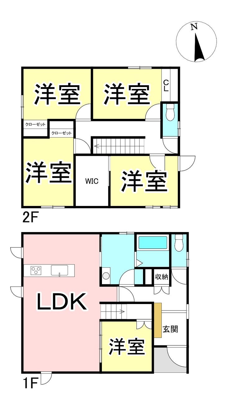 【間取り】
☆5LDKのゆとりある間取りで、ご家族それぞれのお部屋を確保しやすい住まいです♪