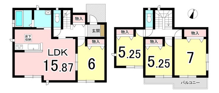 【間取り】
【1階に一部屋ある便利な間取り】
1階に客間として使える洋室があり、パブリックとプライベートの空間を分けられます♪
ゲストを気軽にお迎えしつつ、家族のプライベートな時間も大切にできる間取りです。