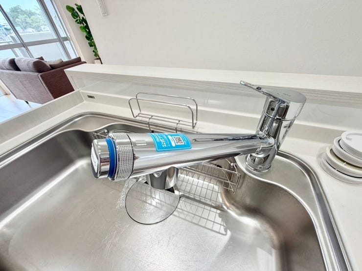 浄水機能付きのシャワー水栓は、浄水器ごと蛇口が引き出せるハンドシャワータイプ!ポットやお鍋に浄水を注ぐ時や、シンクのお掃除にも便利です♪
