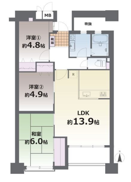 【間取り】
■404号室・3LDK■