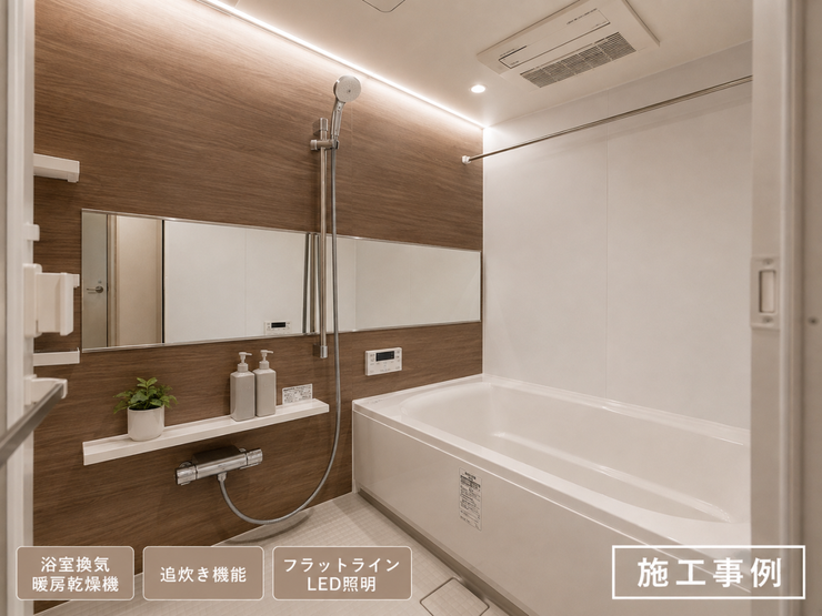 【施工例】令和8年9月上旬新規リノベーション完成予定!浴室「Panasonic製」1416サイズ フルオートバス 交換(浴室換気暖房乾燥機・追い炊き機能・フラットラインLED照明)