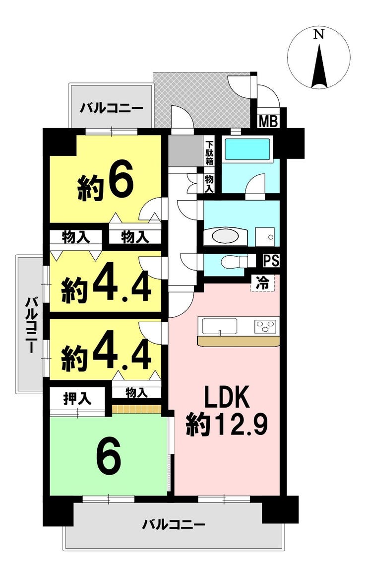 【間取り】
4LDKの間取り