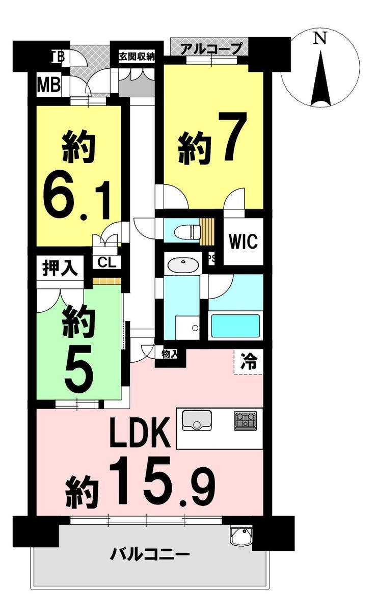 【間取り】
3LDKの間取り