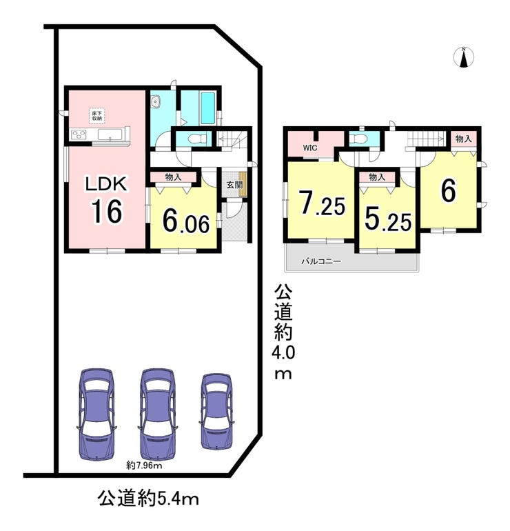 【間取り】
【1階に一部屋ある便利な間取り】
1階に客間として使える洋室があり、パブリックとプライベートの空間を分けられます♪
ゲストを気軽にお迎えしつつ、家族のプライベートな時間も大切にできる間取りです。