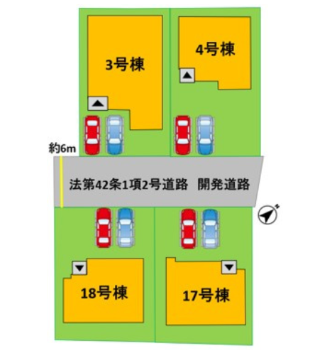 普通車が2台駐車できます。