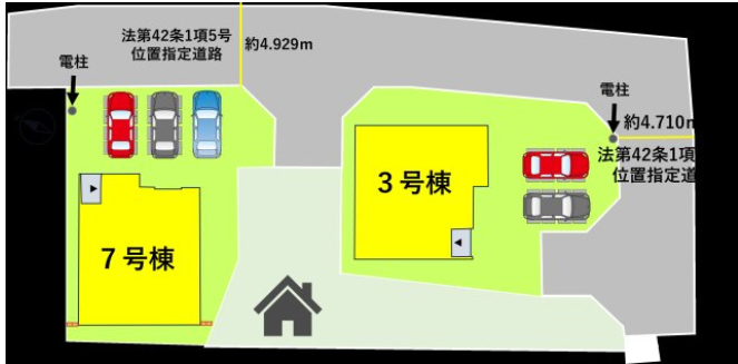 普通車が2台駐車できます。
