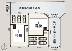 【区画図】
【佐賀市開成第11】2号棟