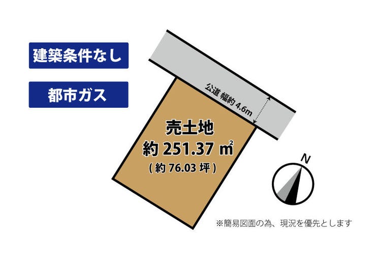 【区画図】
【建築条件なし】中間市太賀売土地♪上下水道♪都市ガス♪電気♪閑静な住宅街♪中間南小・中間南中学校♪