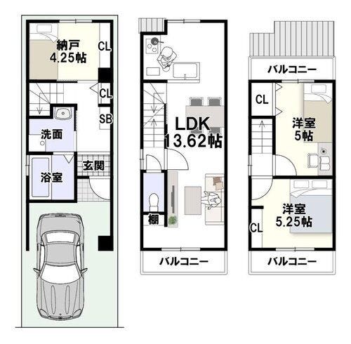 【新築参考プラン/建物価格1599万円、建物面積66.70m2】
