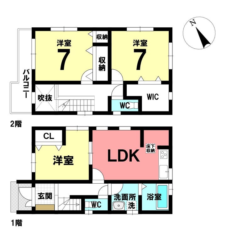 【間取り】
1部屋1部屋が広々した3LDK
ゆったりとした空間でくつろげるおうちです