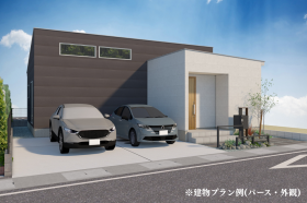 ※外観パースはイメージです
直線的なフォルムが印象的なすっきりとした外観です！