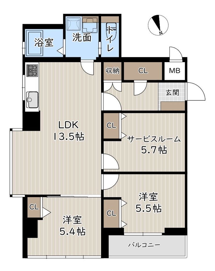 【間取り】
角部屋+新規リノベーション!専有面積67.09平米、収納が充実の2SLDKです。リノベーション工事中も内見可能です!