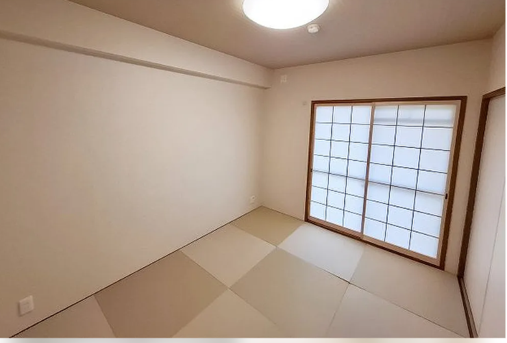 モダンな半畳畳と上品な障子が調和するスタイリッシュな和モダン空間。客間としてはもちろん、お子様の遊び場やリモートワークスペースとしても快適にお使いいただけます。