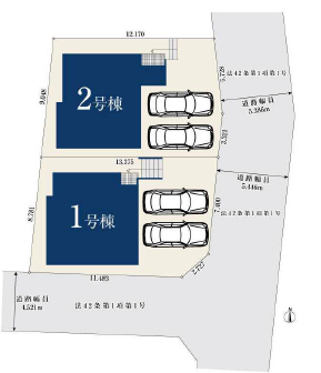 【全体区画図】
【全体配置図】2号棟