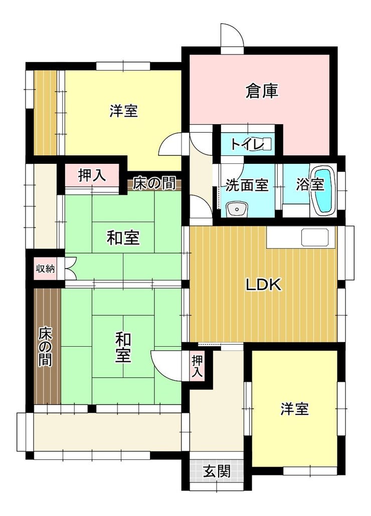 【間取り】
デスクや棚を配置しやすいシンプルな間取りです!