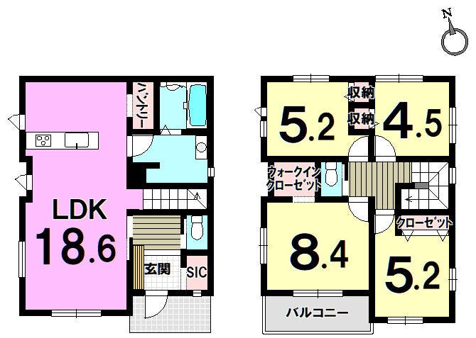 【間取り】
【最大120万円を助成♪子育て世帯市内引越し応援助成金(福岡市)対象物件】◆八田小学校まで歩5分◆小さなお子様も安心のオール電化住宅