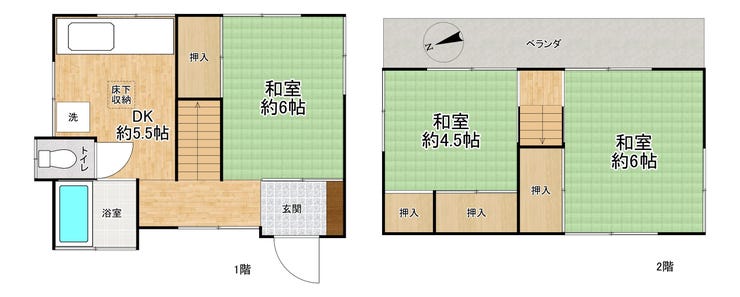 【間取り】
◇ご家族に嬉しい3DKの間取り!
→全居室収納付きで生活スペースをしっかり確保!
→落ち着きのある和の住空間が魅力です♪