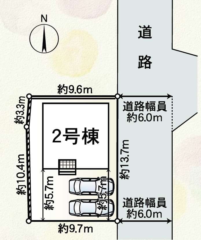 【区画図】
普通車2台駐車可能!!