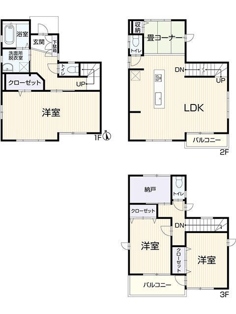 【間取り】
【Floor Plan】
3SLDK+カースペース2台
※図面と完成時に相違がある場合は現況優先とします。