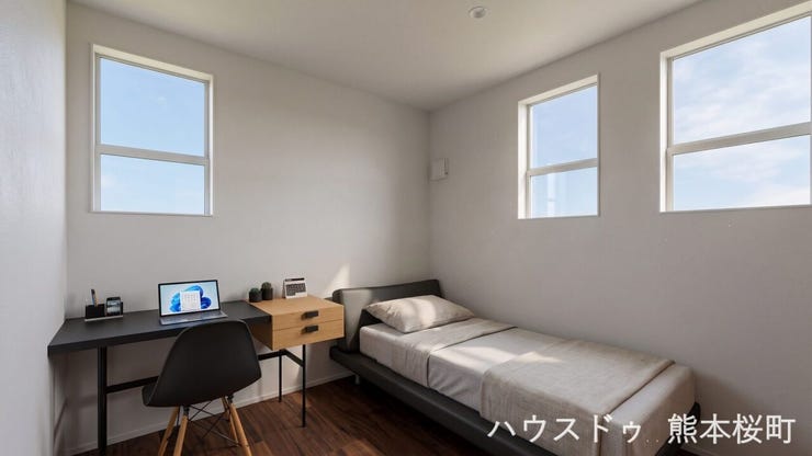 ■2階5帖洋室①■寝室、書斎、趣味の部屋。家族の成長やライフスタイルに合わせ、様々な使い方ができる快適な空間です。※パースはイメージ図です。現況を優先とします。家具・家電はついていません。
