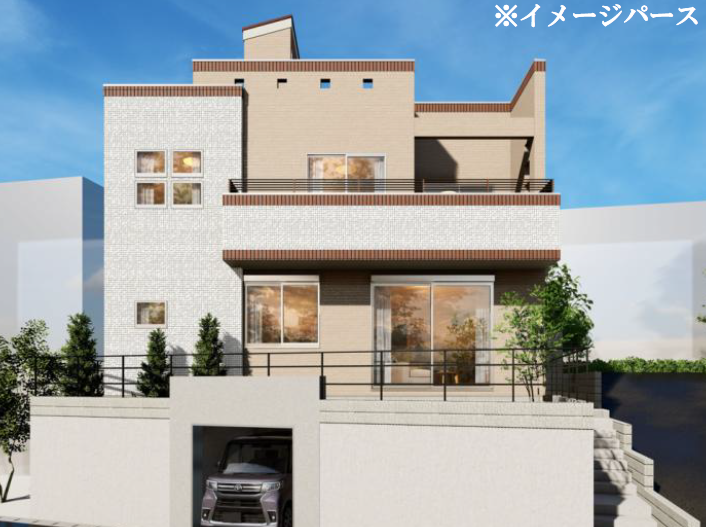 【外観パース】
【Exterior】落ち着きのあるシンプルな外観で、長く愛せる住まいに仕上がっています。