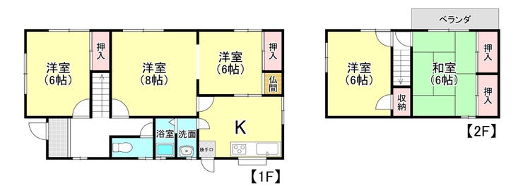 【間取り】
部屋数豊富な5DK♪部屋数が豊富で、家族それぞれが自分だけの空間を持つことができます!趣味や仕事の部屋としての使い分けもできます
2019年ごろに床の増張りやクロスの張替のリフォーム歴がございます。
