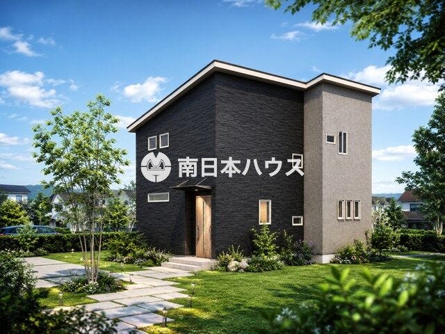 ※掲載の外観パースは図面を基に作成した完成イメージです。建物の形状・色・仕様・外構・植栽・周辺環境等は、実際とは異なる場合があります。