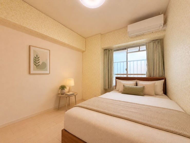 バルコニーに面したお部屋です。
お天気のいい日にはたっぷりと陽を取り込むことができます。
※実際の写真に家具や調度品をCG合成したものです。