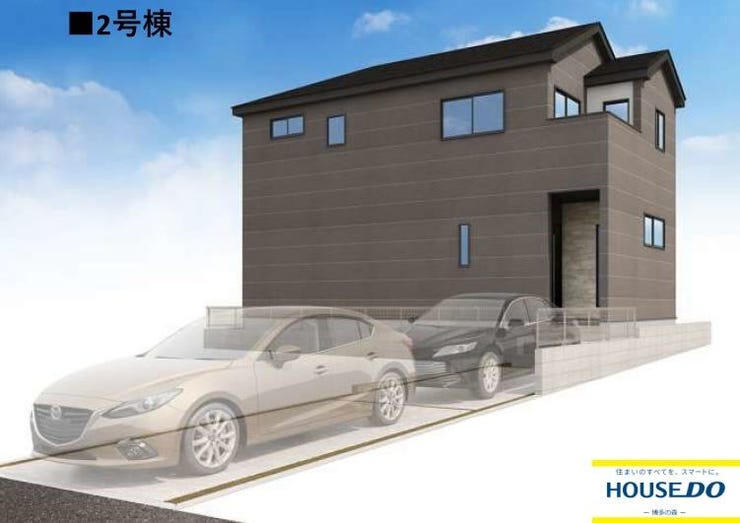 【外観】
2号棟完成イメージです♪
2027年1月完成予定
◎干す・畳む作業ができるランドリールーム♪
◎パントリーやWIC付き!