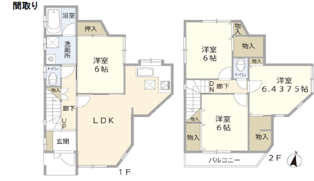 【間取り】
【Floor Plan】
4LDK+カースペース1台
※図面と完成時に相違がある場合は現況優先とします。