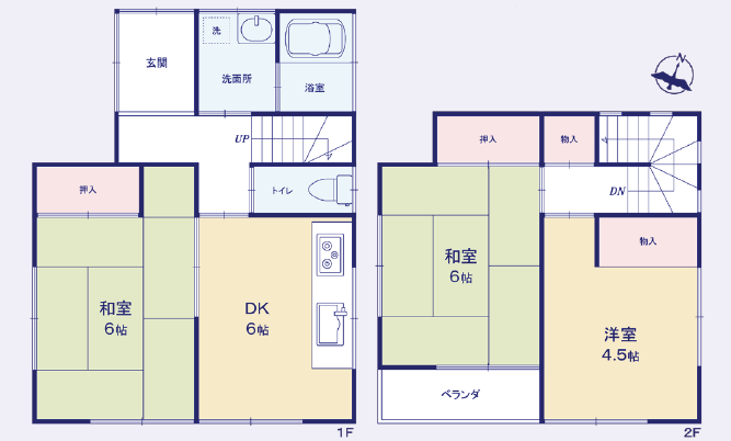 【間取り】
【Floor Plan】
3DK
※図面と完成時に相違がある場合は現況優先とします。