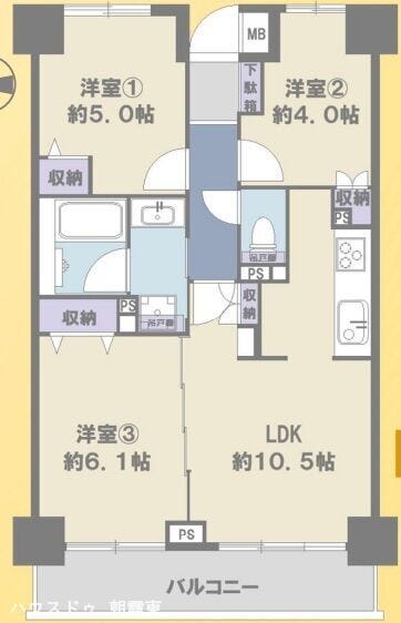 【間取り】
三井不動産旧分譲マンション★3駅利用可能で便利な立地★エアコン4機付き★大型リフォーム済みで安心です