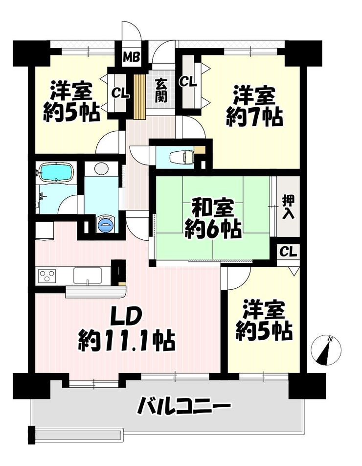 【間取り】
4LDK♪南向き♪日当たり良好です♪