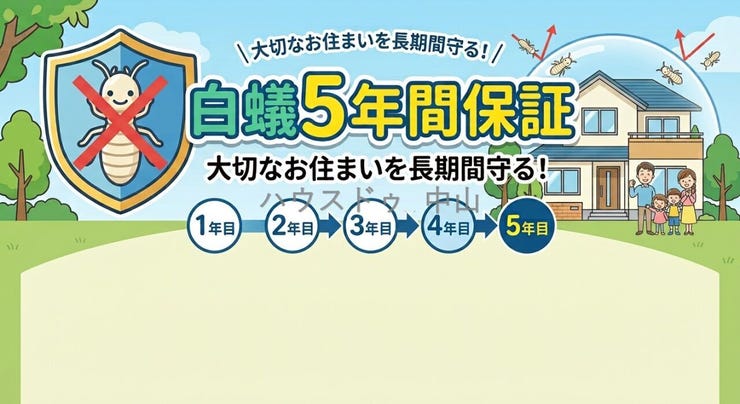 安心の白蟻5年保証つき物件