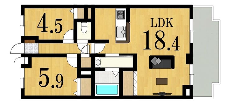 【間取り】
【layout】
2025年7月に3LDKから2LDKにリノベーションしました。
使い勝手の良いゆとりのある空間です。