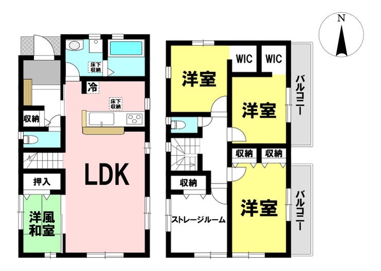 【間取り】
3LDK+Sの間取り