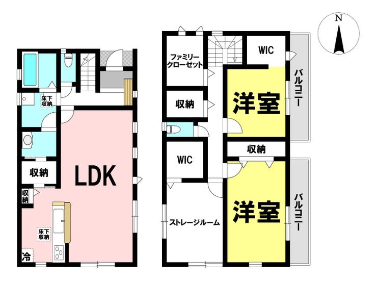 【間取り】
2LDK+Sの間取り