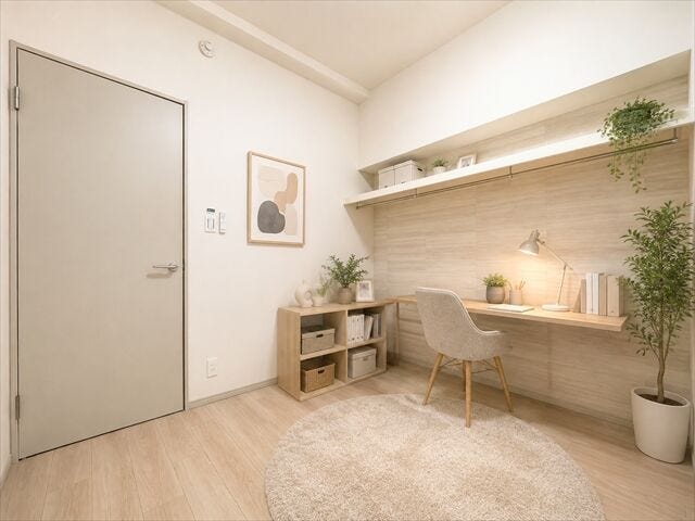 コンパクトなお部屋ですが、窓からの採光で圧迫感なく生活できます♪
※実際の写真に家具や調度品をCG合成したものです。
家具等は販売に含まれておりません。