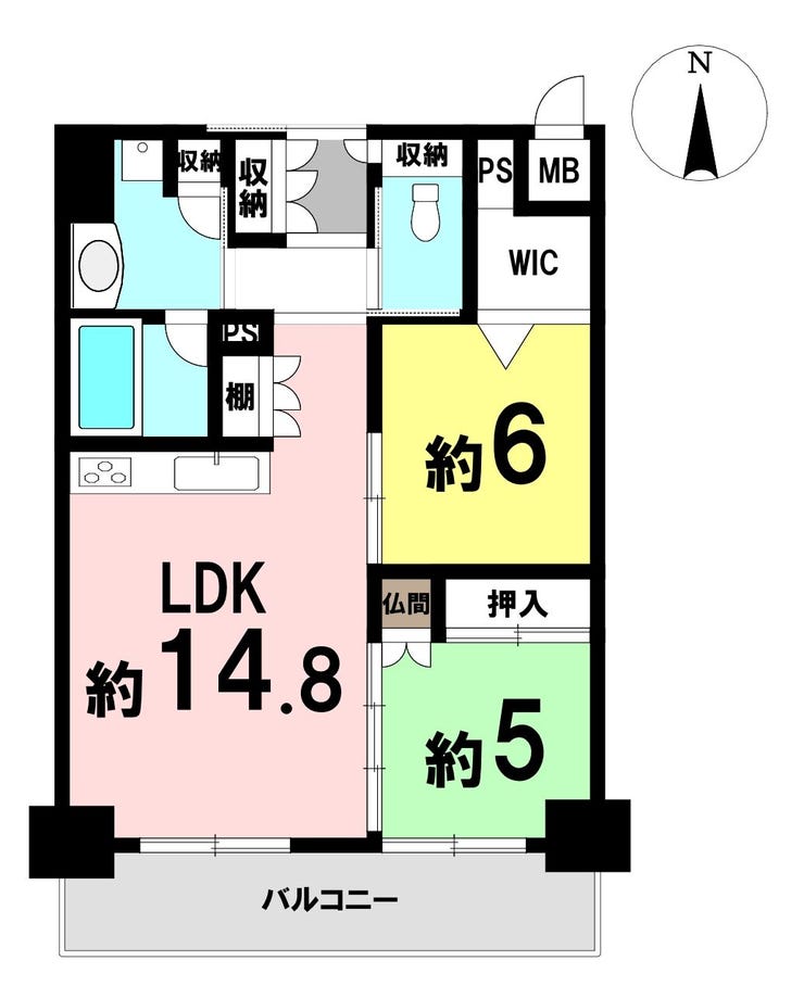 【間取り】
2LDKの間取り