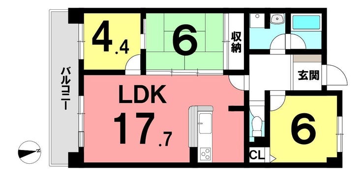 【間取り】
【生活利便施設が身近に揃う、暮らしやすい住環境!】3LDK!水南小・南山中!駐車場1台継承可能!
