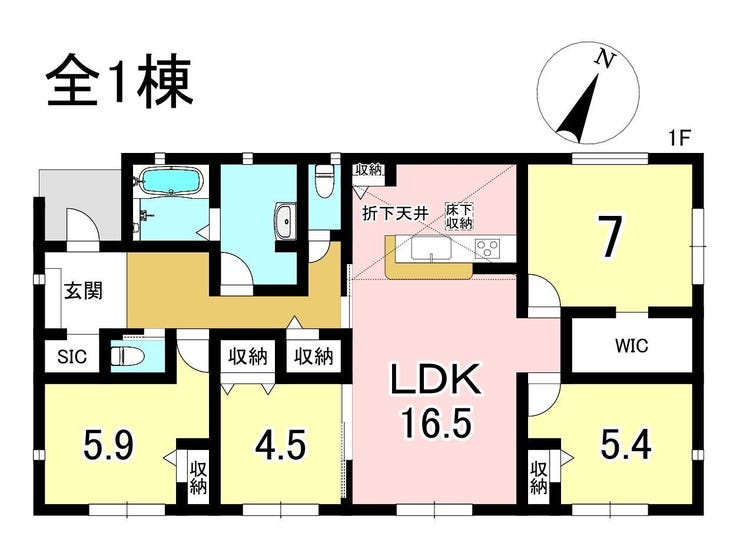 【間取り】
4LDK+S 土地面積286.21㎡ 建物面積96.46㎡